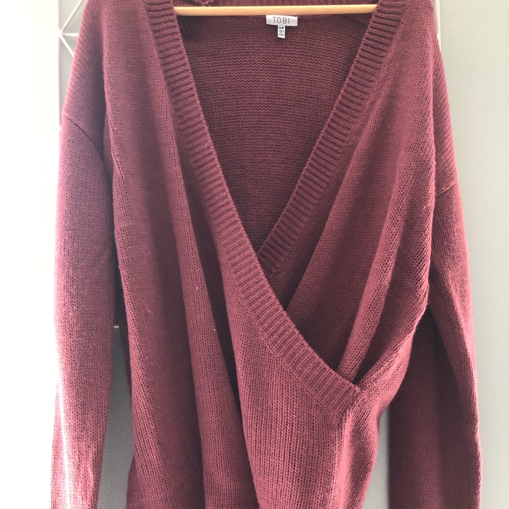 Maroon sweater dress